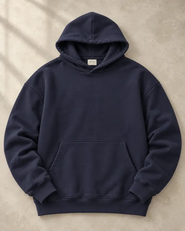 Kapüşonlu Basic Sweatshirt - Lacivert
