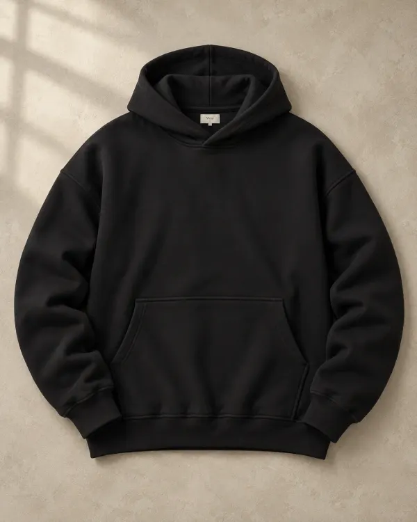 Kapüşonlu Basic Sweatshirt - Siyah