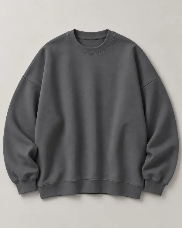 Oversize Bisiklet Yaka Sweatshirt - Antrasit